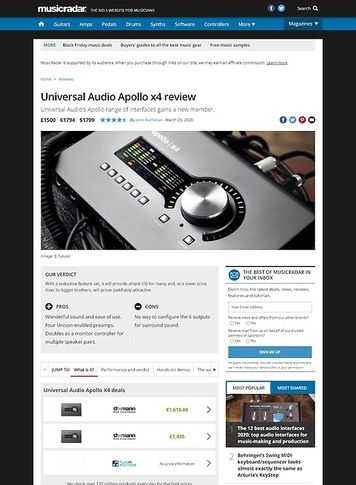 MusicRadar.com Universal Audio Apollo x4 MusicRadar.com Universal Audio Apollo x4