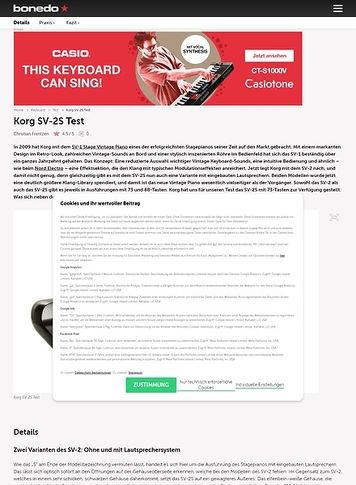 Bonedo.de Korg SV-2S Bonedo.de Korg SV-2S