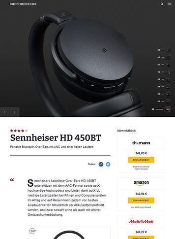 Kopfhoerer.de Sennheiser HD 450BT Black Kopfhoerer.de Sennheiser HD 450BT Black