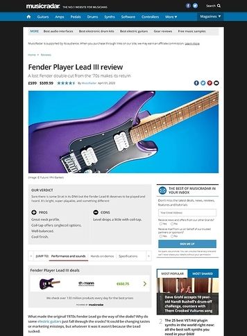 MusicRadar.com Fender Player Lead III MusicRadar.com Fender Player Lead III