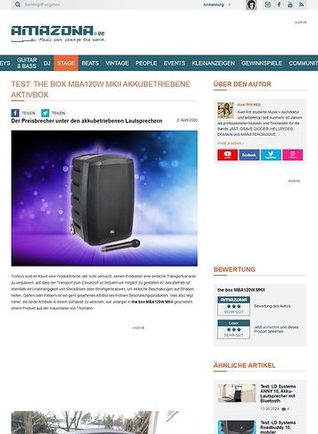 Amazona.de the box MBA120W MKII akkubetriebene Aktivbox Amazona.de the box MBA120W MKII akkubetriebene Aktivbox
