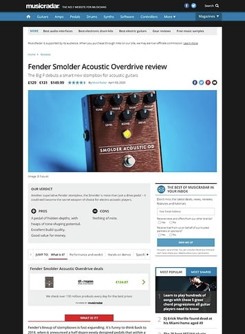 MusicRadar.com Fender Smolder Acoustic Overdrive MusicRadar.com Fender Smolder Acoustic Overdrive