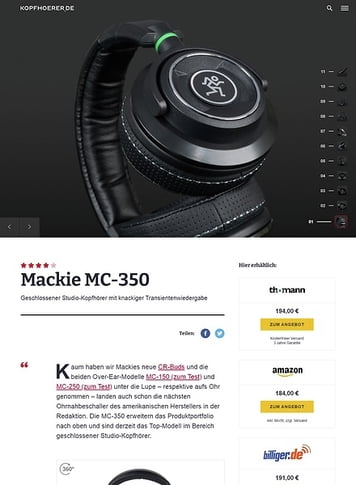 Kopfhoerer.de Mackie MC-350 Kopfhoerer.de Mackie MC-350