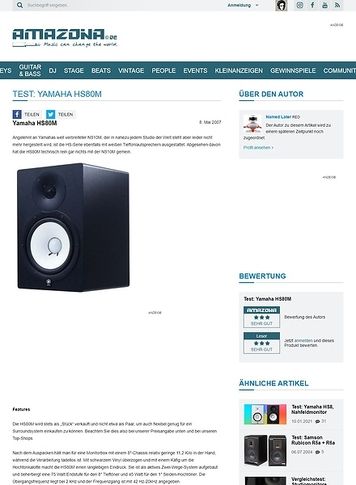 Amazona.de Test: Yamaha HS80M Amazona.de Test: Yamaha HS80M
