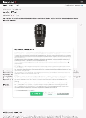 Bonedo.de Audix i5 Bonedo.de Audix i5