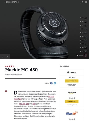 Kopfhoerer.de Mackie MC-450 Kopfhoerer.de Mackie MC-450