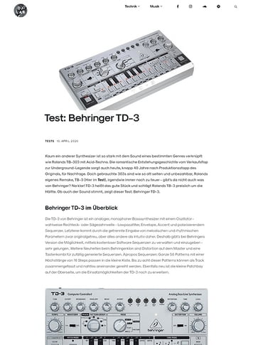 DJLAB Behringer TD-3 DJLAB Behringer TD-3