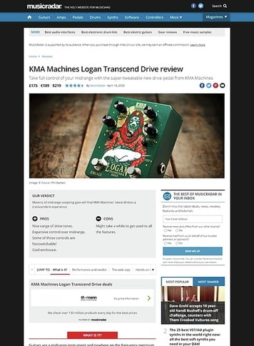 MusicRadar.com KMA Audio Machines Logan Overdrive MusicRadar.com KMA Audio Machines Logan Overdrive