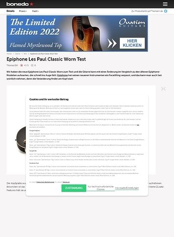 Bonedo.de Epiphone Les Paul Classic Worn Bonedo.de Epiphone Les Paul Classic Worn