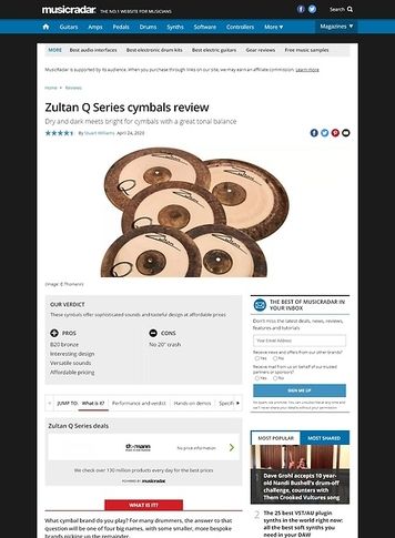 MusicRadar.com Zultan Q Series Cymbals MusicRadar.com Zultan Q Series Cymbals