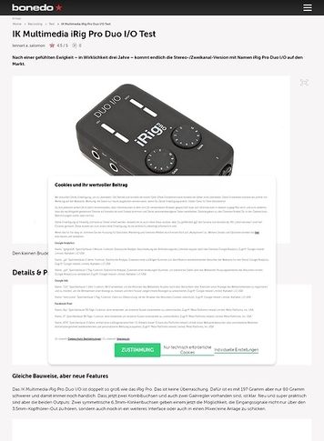 Bonedo.de IK Multimedia iRig Pro Duo I/O Bonedo.de IK Multimedia iRig Pro Duo I/O
