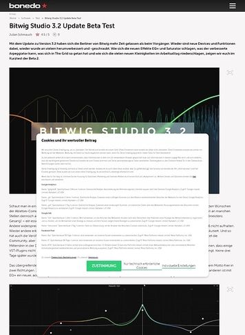 Bonedo.de Bitwig Studio 3.2 Update Beta Bonedo.de Bitwig Studio 3.2 Update Beta