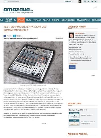 Amazona.de Behringer Xenyx X1204 USB Kompaktmischpult Amazona.de Behringer Xenyx X1204 USB Kompaktmischpult