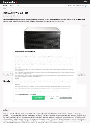 Bonedo.de Kali Audio WS-12 Bonedo.de Kali Audio WS-12