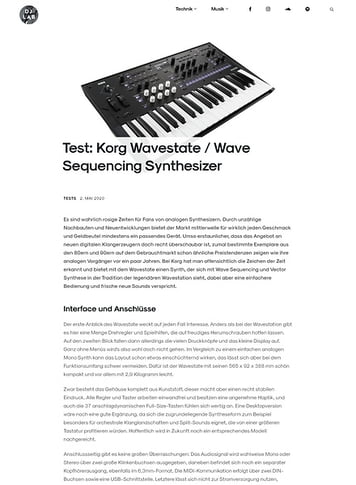 DJLAB Korg Wavestate / Wave Sequencing Synthesizer DJLAB Korg Wavestate / Wave Sequencing Synthesizer