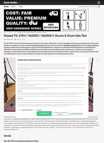 Bonedo.de Roland TD-27KV, VAD503 und VAD506 Bonedo.de Roland TD-27KV, VAD503 und VAD506