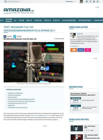 Amazona.de Test: Neumann TLM103 Amazona.de Test: Neumann TLM103