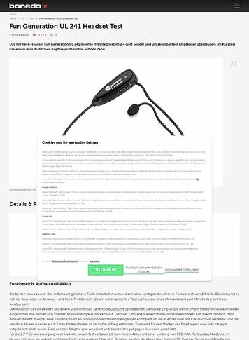 Bonedo.de Fun Generation UL 241 Headset Bonedo.de Fun Generation UL 241 Headset