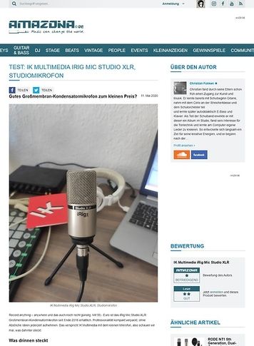 Amazona.de IK Multimedia iRig Mic Studio XLR Amazona.de IK Multimedia iRig Mic Studio XLR