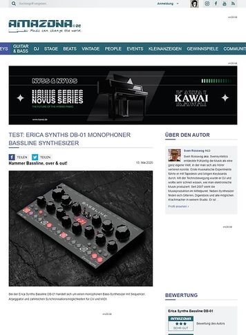 Amazona.de Erica Synth DB-01 monophoner Bassline Synthesizer Amazona.de Erica Synth DB-01 monophoner Bassline Synthesizer