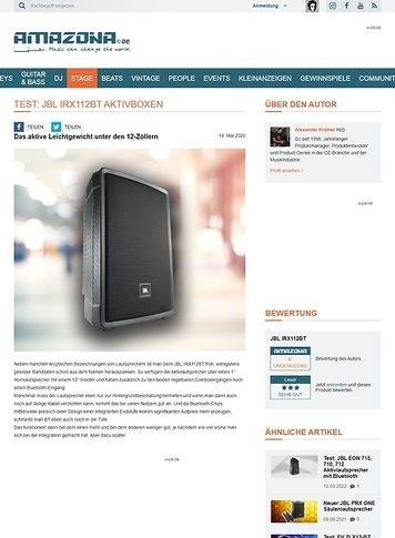 Amazona.de JBL IRX112BT Aktivboxen Amazona.de JBL IRX112BT Aktivboxen