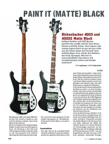 Gitarre & Bass Rickenbacker 4003 und 4003S Matte Black Gitarre & Bass Rickenbacker 4003 und 4003S Matte Black