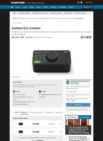 MusicRadar.com Audient Evo 4 MusicRadar.com Audient Evo 4