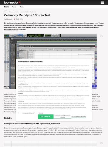 Bonedo.de Celemony Melodyne 5 Studio Bonedo.de Celemony Melodyne 5 Studio