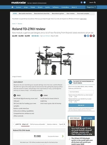 MusicRadar.com Roland TD-27KV MusicRadar.com Roland TD-27KV