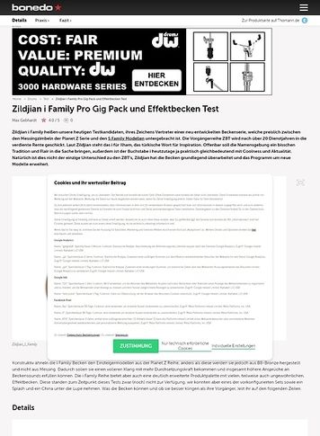 Bonedo.de Zildjian i Family Pro Gig Pack und Effektbecken Bonedo.de Zildjian i Family Pro Gig Pack und Effektbecken