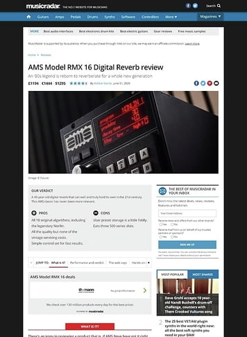 MusicRadar.com AMS Model RMX 16 Digital Reverb MusicRadar.com AMS Model RMX 16 Digital Reverb