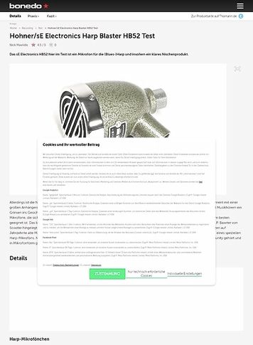 Bonedo.de sE Electronics Harp Blaster HB52 Bonedo.de sE Electronics Harp Blaster HB52