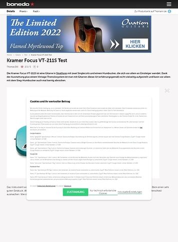 Bonedo.de Kramer Focus VT-211S Bonedo.de Kramer Focus VT-211S