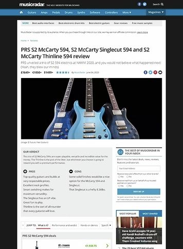 MusicRadar.com PRS S2 McCarty 594, S2 McCarty Singlecut 594 & S2 McCarty Thinline 594 MusicRadar.com PRS S2 McCarty 594, S2 McCarty Singlecut 594 & S2 McCarty Thinline 594