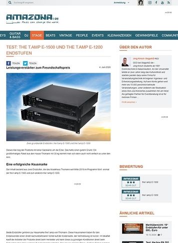 Amazona.de Test: the t.amp E-1500 und the t.amp E-1200 Endstufen Amazona.de Test: the t.amp E-1500 und the t.amp E-1200 Endstufen