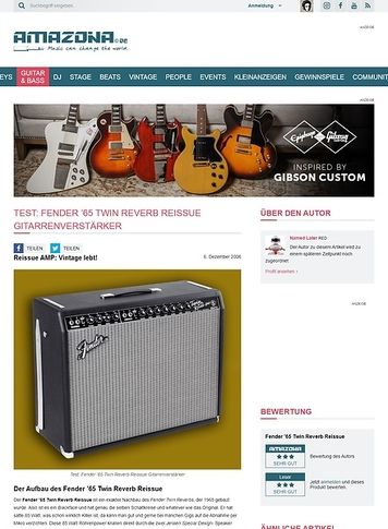 Amazona.de Test: Fender '65 Twin Reverb Reissue, Verstärker für E-Gitarre Amazona.de Test: Fender '65 Twin Reverb Reissue, Verstärker für E-Gitarre
