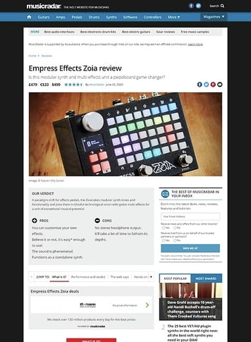 MusicRadar.com Empress Effects Zoia MusicRadar.com Empress Effects Zoia