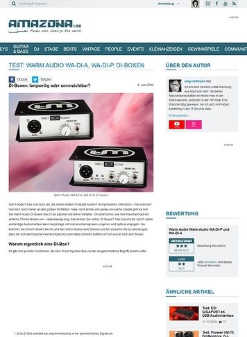 Amazona.de Warm Audio WA-DI-A, WA-DI-P Amazona.de Warm Audio WA-DI-A, WA-DI-P