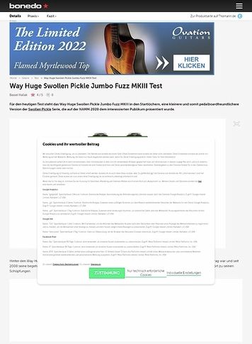 Bonedo.de Way Huge Swollen Pickle Jumbo Fuzz MKIII Bonedo.de Way Huge Swollen Pickle Jumbo Fuzz MKIII