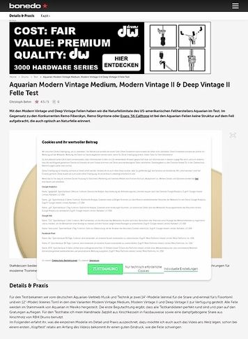 Bonedo.de Aquarian Modern Vintage Medium, Modern Vintage II & Deep Vintage II Bonedo.de Aquarian Modern Vintage Medium, Modern Vintage II & Deep Vintage II