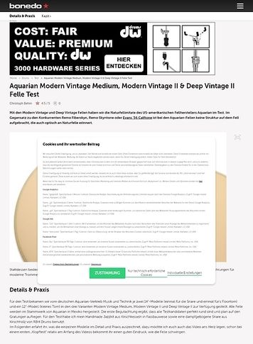 Bonedo.de Aquarian Modern Vintage Medium, Modern Vintage II & Deep Vintage II Bonedo.de Aquarian Modern Vintage Medium, Modern Vintage II & Deep Vintage II