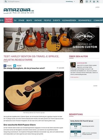 Amazona.de Harley Benton GS-Travel-E Spruce Amazona.de Harley Benton GS-Travel-E Spruce