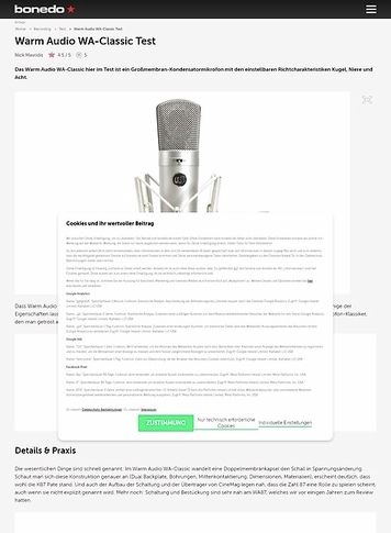 Bonedo.de Warm Audio WA-Classic Bonedo.de Warm Audio WA-Classic
