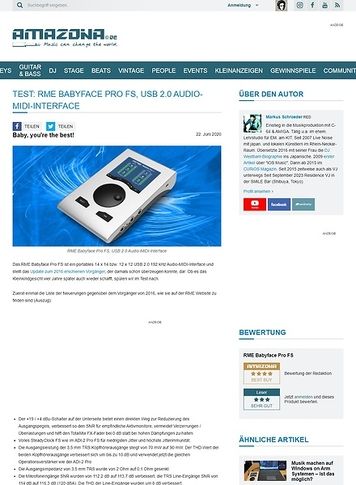 Amazona.de RME Babyface Pro FS Amazona.de RME Babyface Pro FS