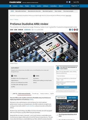 MusicRadar.com PreSonus Studiolive AR8c MusicRadar.com PreSonus Studiolive AR8c