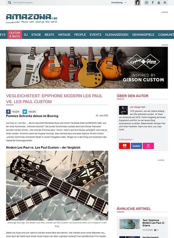 Amazona.de Vegleichstest: Epiphone Modern Les Paul vs. Les Paul Custom Amazona.de Vegleichstest: Epiphone Modern Les Paul vs. Les Paul Custom
