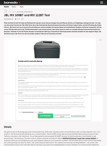 Bonedo.de JBL IRX 108BT und IRX 112BT Bonedo.de JBL IRX 108BT und IRX 112BT