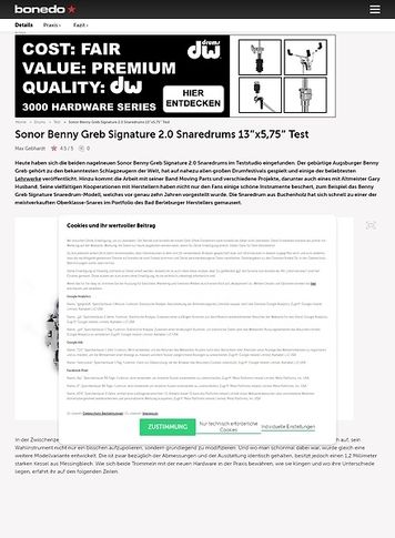 Bonedo.de Sonor Benny Greb Signature 2.0 Snaredrums 13 Bonedo.de Sonor Benny Greb Signature 2.0 Snaredrums 13