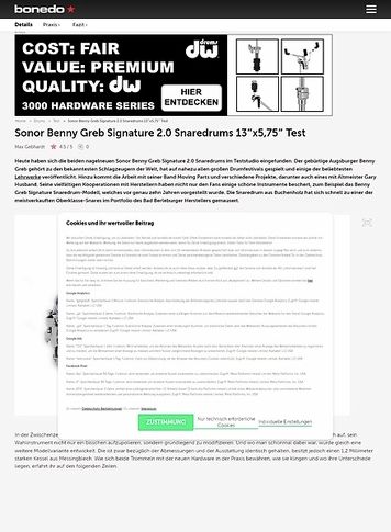 Bonedo.de Sonor Benny Greb Signature 2.0 Snaredrums 13 Bonedo.de Sonor Benny Greb Signature 2.0 Snaredrums 13