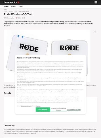 Bonedo.de Rode Wireless GO Bonedo.de Rode Wireless GO